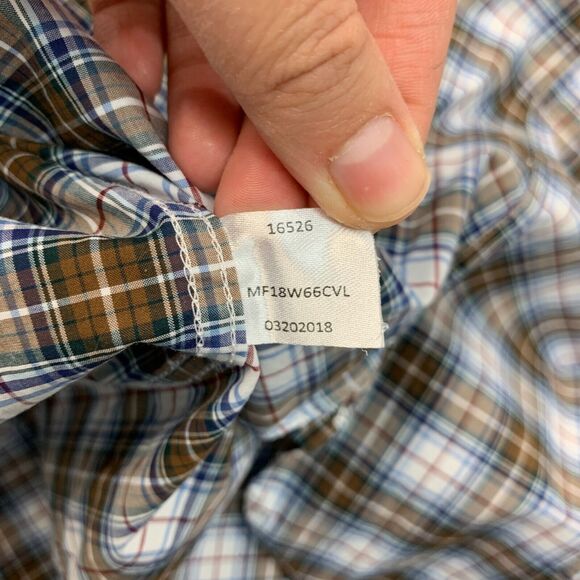 Peter Millar Plaid Shirt Men XL Extra Large Crown Vintage Button Down Blue/Brown - Picture 10 of 13